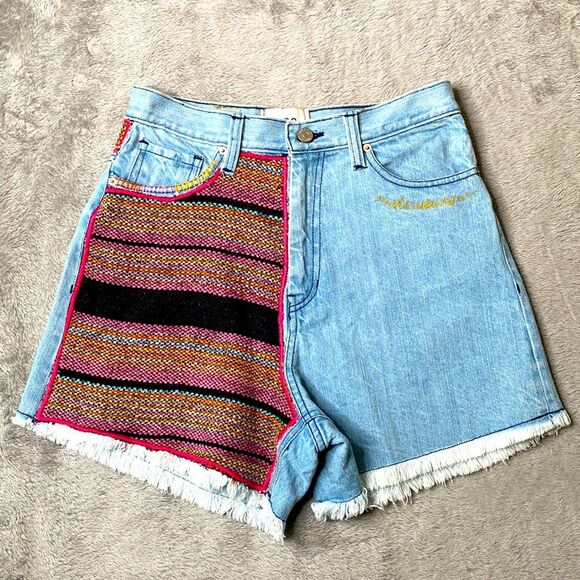 COPY - Urban Outfitters BDG A-Line High Rise Boho Cutoff Denim Blanket Patchwor… - Picture 6 of 15